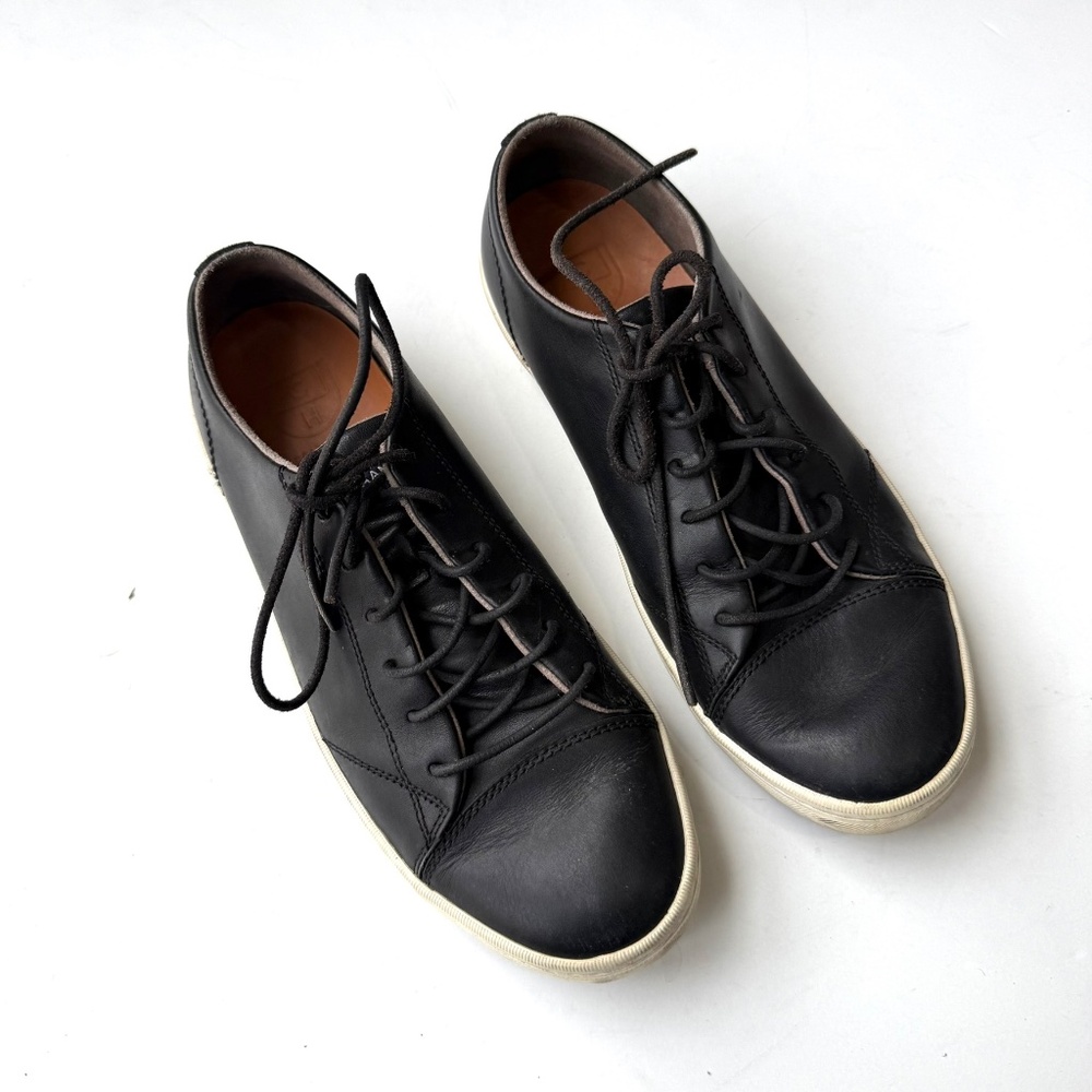 COLE HAAN Mens 8M Black Leather Low Top Lace Up Business Casual Sneakers